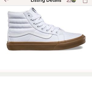 Vans high top white with gum sole